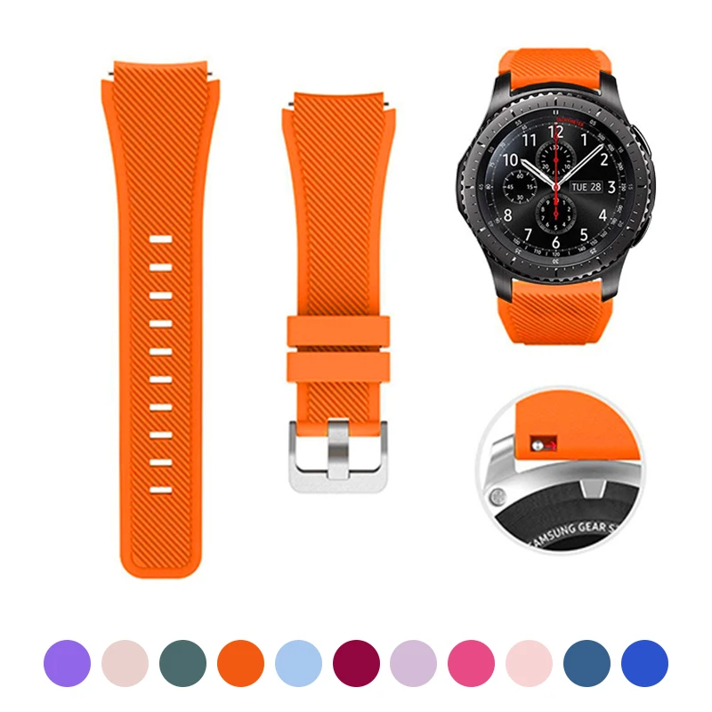 

Ремешок силиконовый для Samsung Galaxy Watch 3, спортивный браслет для Gear S3 Active 2 Huawei Watch Correa Amazfit Bip, 45 мм 46 мм 22 мм 20 мм