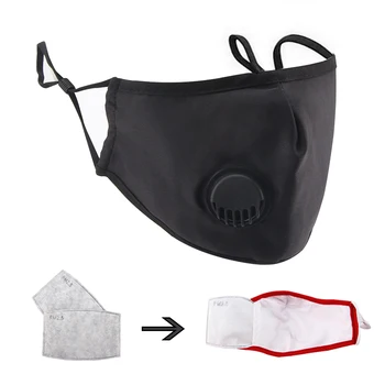 

2 Pcs Cycling Face Mask Dust PM2.5 Washable Mouth Masks Meltblown Cloth Activated Carbon Filter Anti Pollution Face Mask