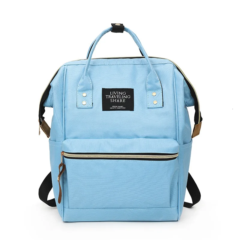 Рюкзак в японском стиле с кольцом для ноутбука, рюкзак женский мочила Feminina, рюкзак школьный рюкзак для девочек-подростков, рюкзак для подгузников Rugzak - Цвет: zipper light blue
