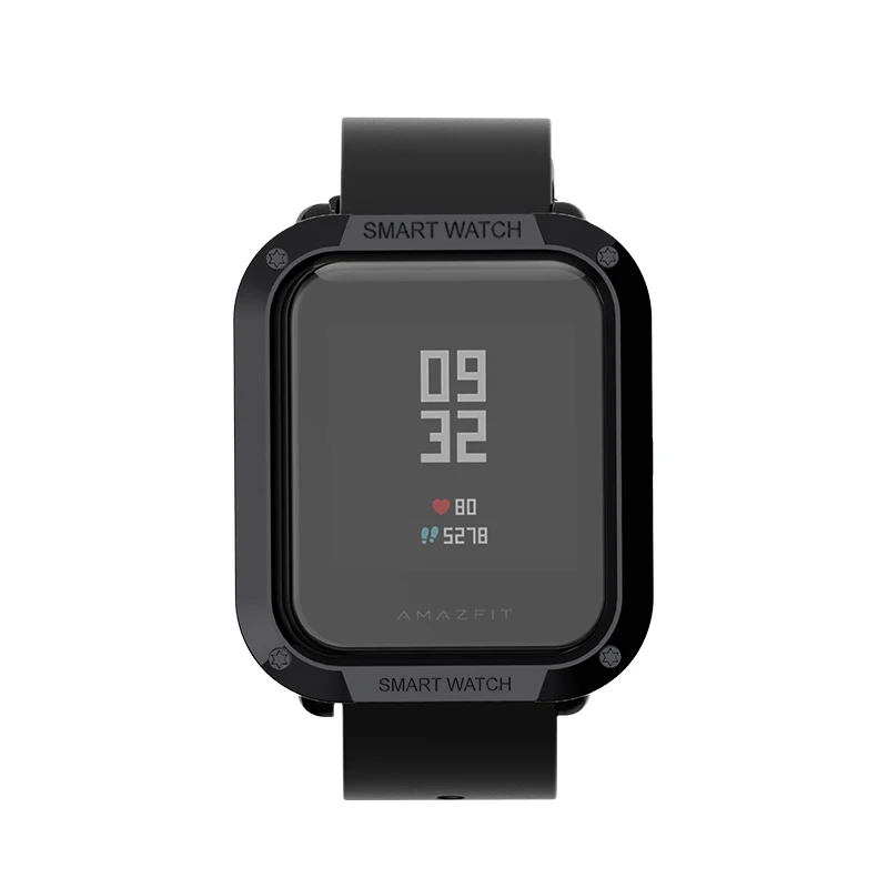 Чехол для часов SIKAI PU для Xiaomi Bip BIT PACE Lite Youth Watch Cover Военная защитная оболочка для часов Huami Amazfit Bit - Цвет ремешка: Plating Black