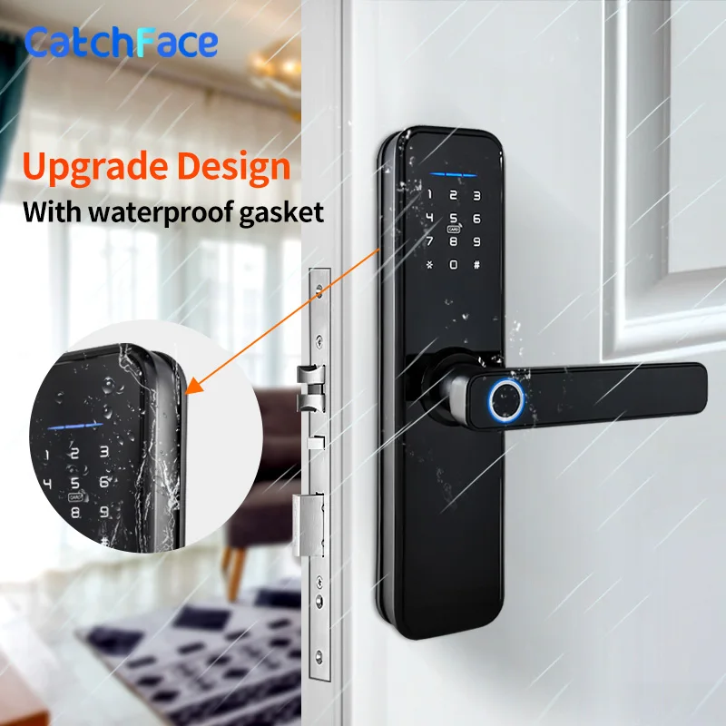 US $106.64 Brazil Warehouse WIFI App Electronic Door Lock Biometric Fingerprint Door Lock RFID Bluetooth Smart Digital Keyless Lock TTlock