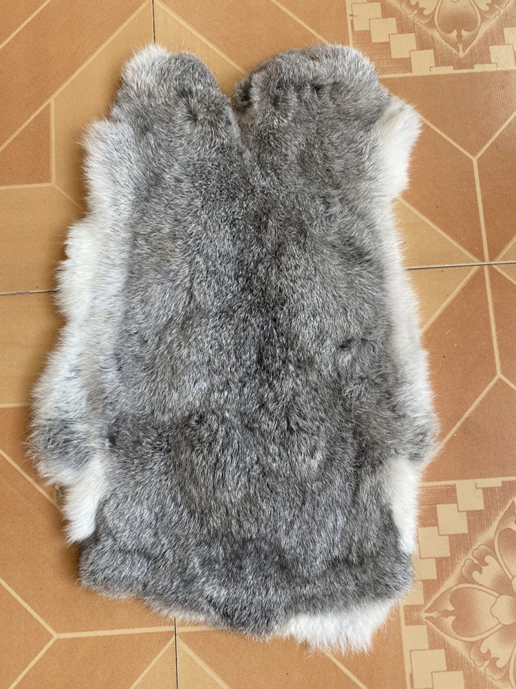 Soft Black Genuine Natural Rabbit Skin Fur Pelt Leather Hide Crafts Decor Native 