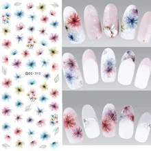Платье в цветочек с рисунком! Лак для ногтей, наклейки переводятся при помощи воды украшения наклейти для дизайна ногтей советы Красота