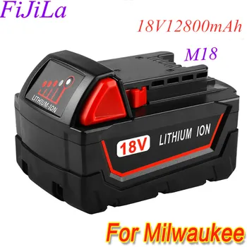 

high capacity 18V 12800mAh Li-ion Tool Battery for Milwaukee M18 48-11-1815 48-11-1850 2646-20 2642-21CT Repalcement M18 Battery