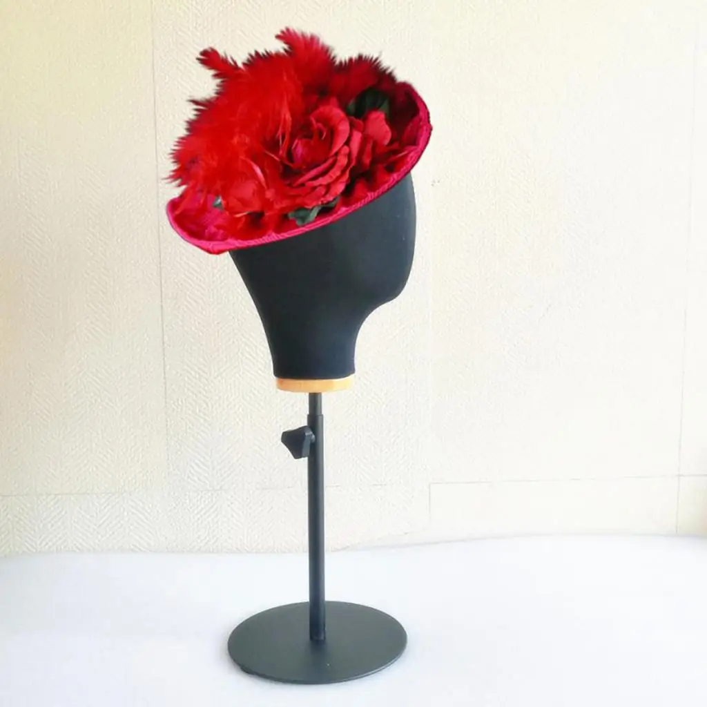 21'' Heavy Duty Wig Mannequin Head Hat Holder Toupee Hairpiece Hat Cap Holder Display Manikin with Adjustable Stand