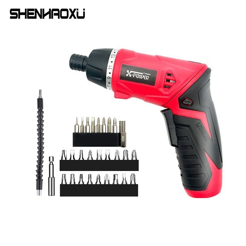 Electric Screwdriver Cordless Power Tools 3.6V Lithium Battery Rechargeable Torque Adjustable