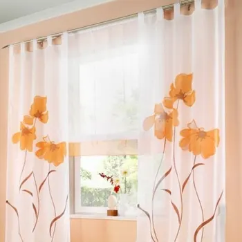 

Window Curtains Printed Flower Treatments Provence Living Room Bedroom Kitchen Balcony Curtains Tulle Curtain Decoration