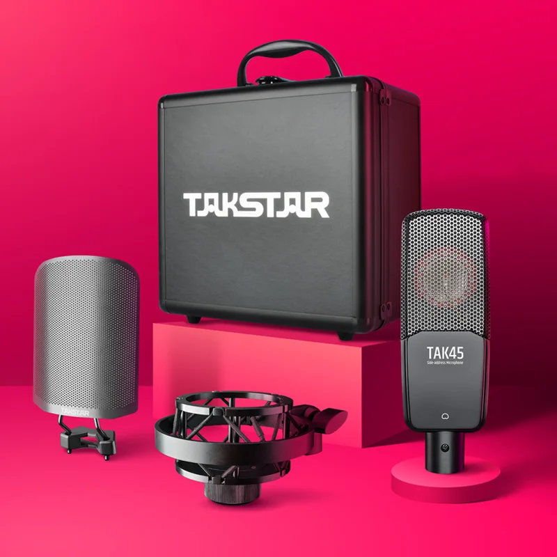 Takstar TAK45 Профессиональный записывающий микрофон для вокала/инструмента/профессиональной записи, компьютерная сеть прямой трансляции