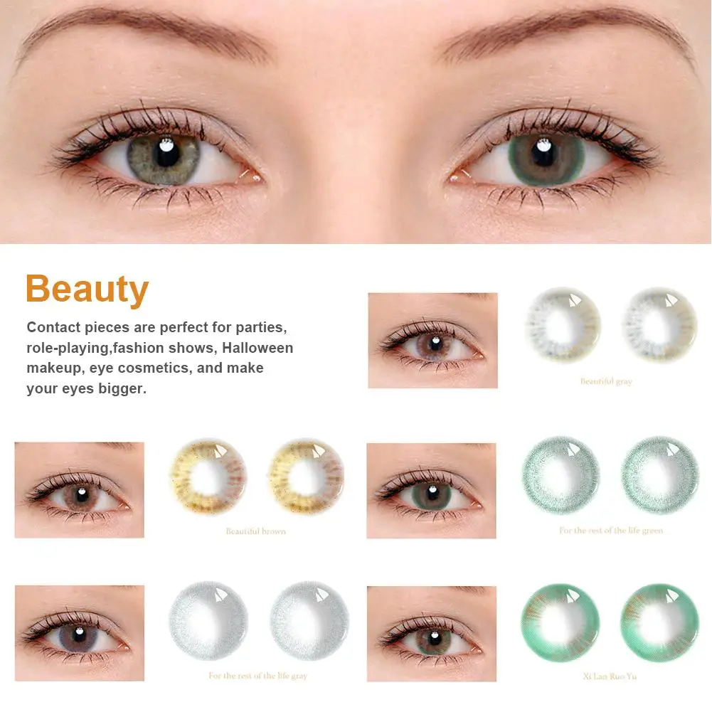 

2Pcs/1Pair 14-14.2 MM Fashion Makeup Colored Eye Cosmetic Accessories For Halloween Cosplay For Eyes Beauty