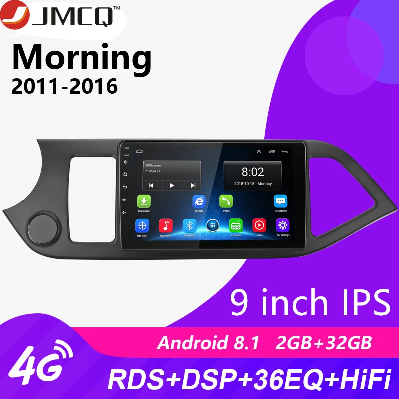 

Android 8.1 2G+32G 9" 2Din Car Radio Multimedia Video Player For 2011-2015 KIA PICANTO Morning GPS Navigation Head Unit RDS DSP