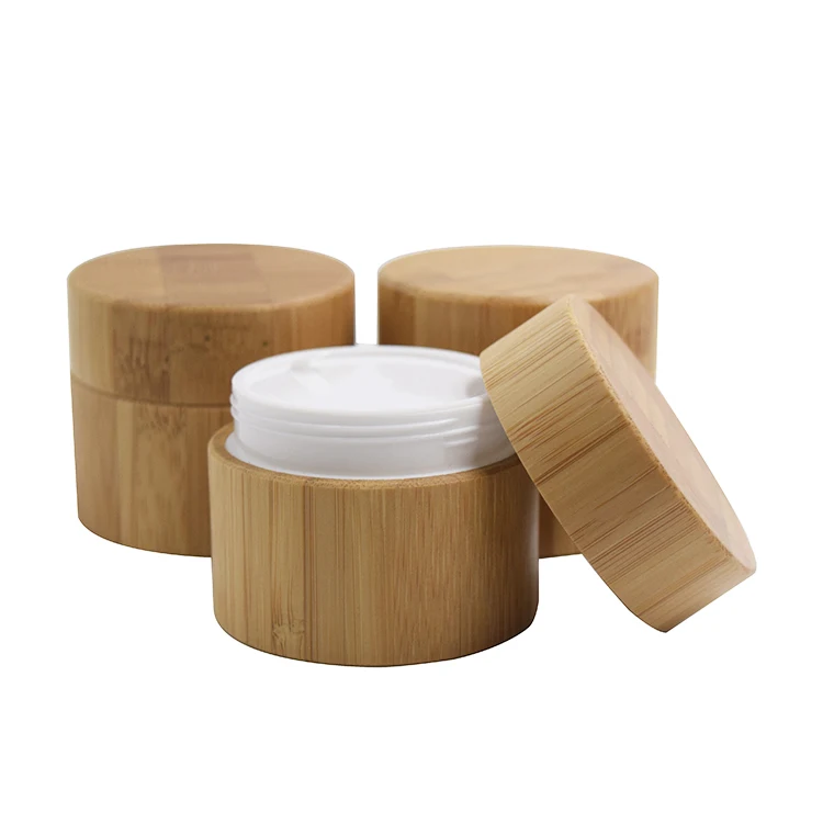 bamboo jar (PP) Косметическая кисть с деревянной ручкой сосуд 30/50/100 г роскошный Твердый Бамбуковый Контейнер для крема с гравировкой, стеклянная бутылка-спрей с деревянной насос с гравировкой крышкой - Цвет: bamboo jar (PP)