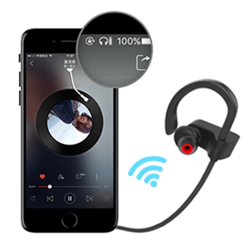 Bluetooth наушники Лучшие Беспроводные спортивные Ipx7 водонепроницаемые Hifi стерео