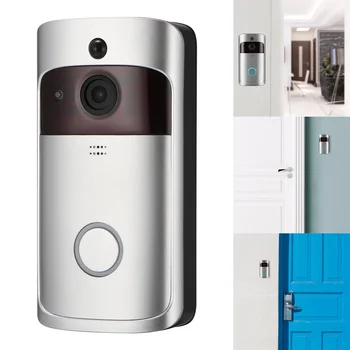 

Wireless Doorbell Welcome Bell Phone Connected Home Door Bell Alarm Infrared Night-Vision Monitoring Door Viewer HD Visible Bell