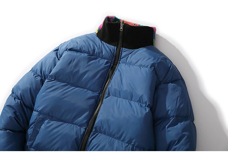 Двусторонняя куртка в стиле хип-хоп, парка, цветная камуфляжная уличная Мужская ветровка в стиле Харадзюку, флисовое зимнее пальто на молнии