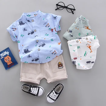 

IENENS Toddler Infant Clothes Set Short Sleeves Shirt + Shorts Boy Clothing Sets Kids Summer Shirt Outfits Suit