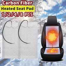 1/2/4/8 шт. 12V Универсальный Автомобильный накидка на сидение с подогревом автомобильное сидение с подогревом чехлы из углеродного волокна с подогревом Авто Зимние подогреватель коврик