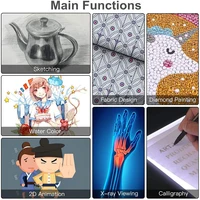 A3 USB podświetlana podkładka LED Artcraft podświetlane urządzenie do odrysowywania deska do kopiowania cyfrowy Tablet malarstwo pisanie Tablet graficzny diament tabliczka do rysowania/malowania 6