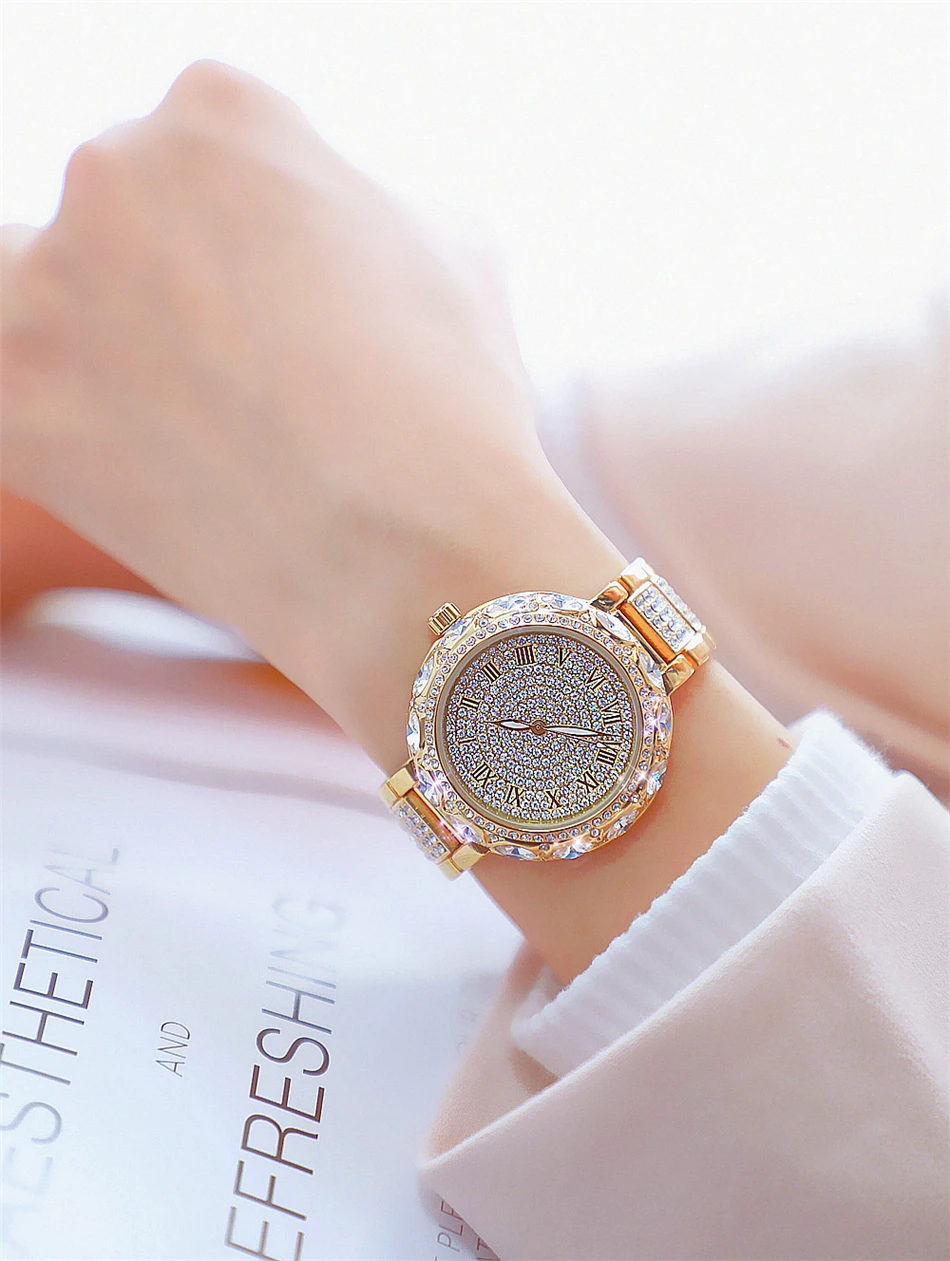 Fashion Top Brand Luxury Women Bracelet Watches Ladies Rose Gold Diamond Quartz Waterproof Women's Wrist Watch Clock Reloj Mujer