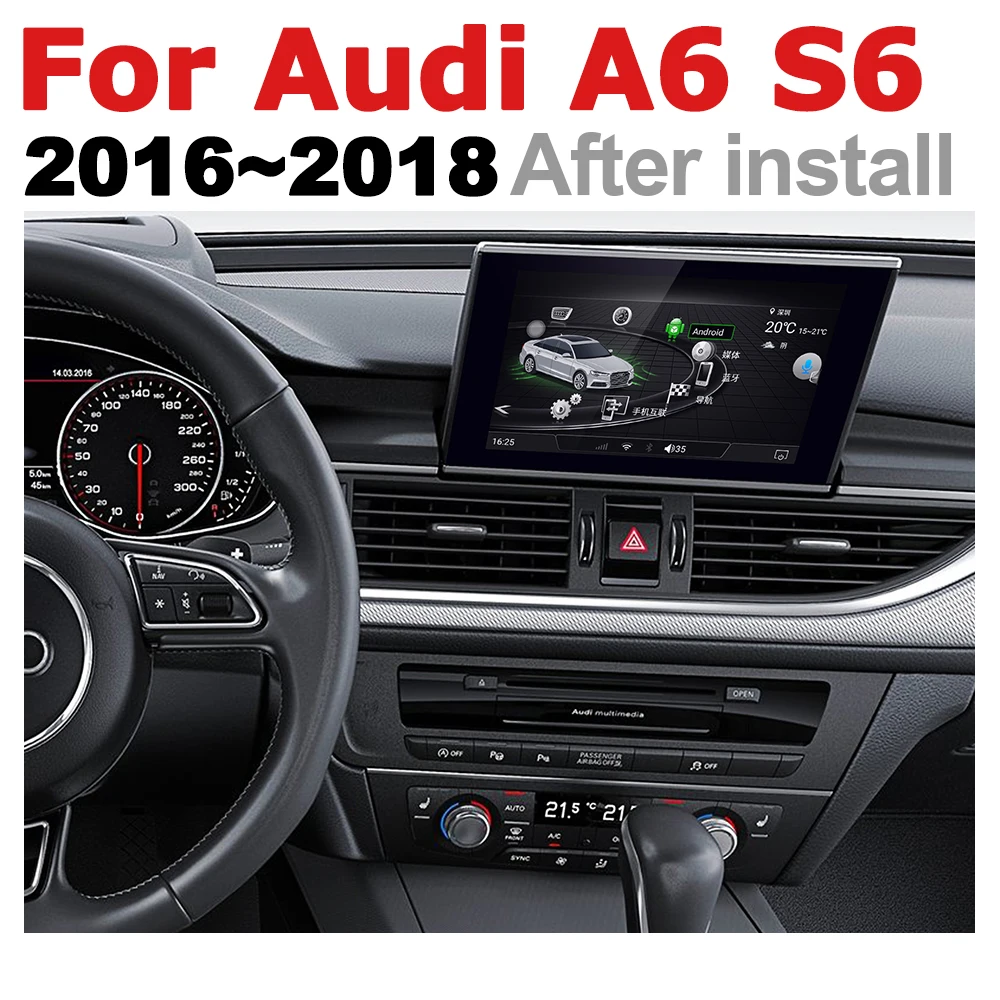 Автомагнитола 2 din с GPS и Android навигацией для Audi A6 S6 4G 2016 ~ 2018 MMI AUX Стерео Мультимедиа