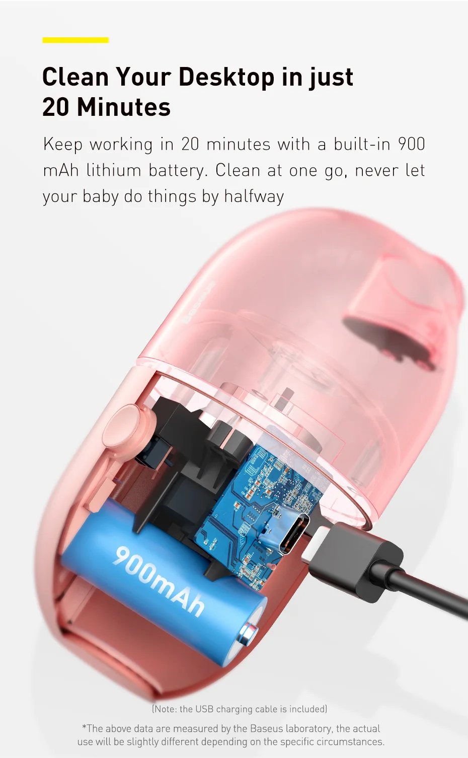 Baseus Wireless Mini Vacuum Cleaner 1000Pa Small Handheld Car Interior Desktop Dust Cleaning Tool Portable Car Vacuum Cleaner