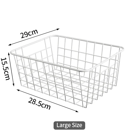 INS Iron Baskets House Organization Baskets for Sundries Cloth Cosmetics Bathroom organisier Kitchen Storage Rack - Цвет: white L