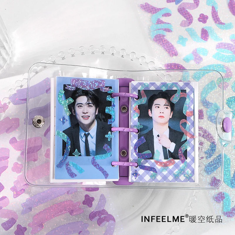 다채로운 리본 접착 스티커, 스크랩북킹, 저널링, 아트 & 공예 DIY 장식 라벨, 플래너, 다이어리, 북용