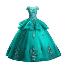 ANGELSBRIDEP синие Бальные платья бальное платье Тюль 16 Платья с прозрачной шеей Кружева Аппликация Vestidos De 15 Anos Quinceanera