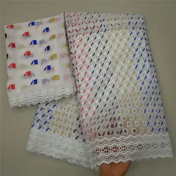 

cotton fabric African lace fabric 2019 high quality Swiss voile laces in Switzerland Nigerian laces fabric 5+2 yards/lot L66-402