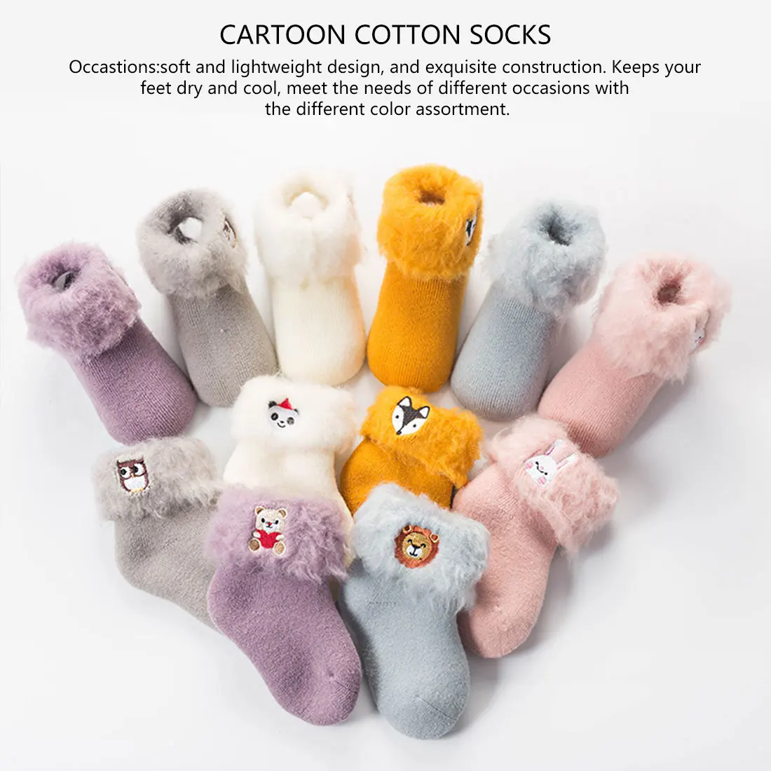 Носки ярких цветов зимние теплые толстые носки для младенцев носки с объемной вышивкой для новорожденных милые носки зимние носки