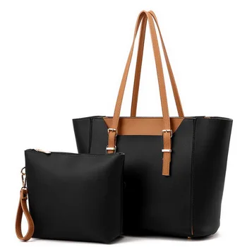 

Black / Brown Collocation Lady High capacity Handbag Bag Shoulder bag + Wallets 5 color