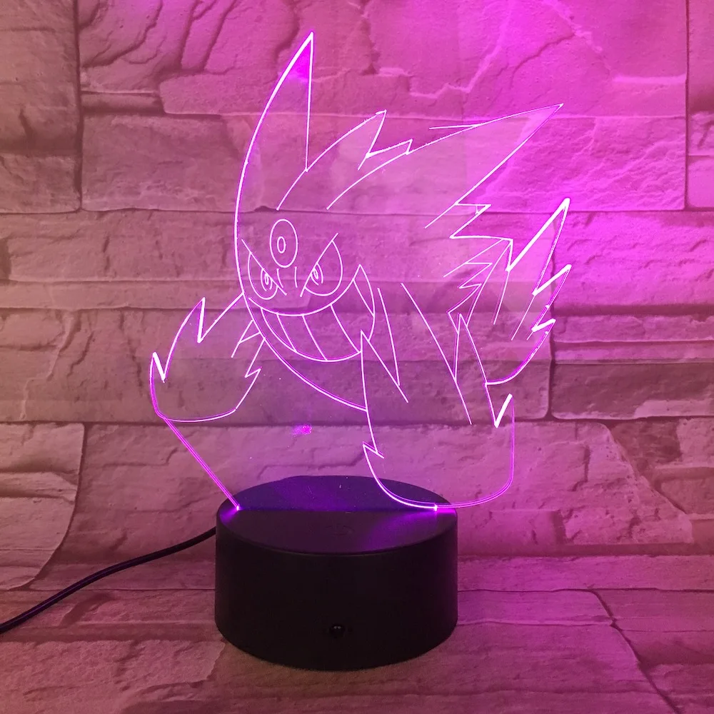 Pokemon Go Gengar рисунок детский Ночной светильник светодиодный сенсорный датчик для спальни декоративная лампа праздничный подарок ночник USB Gengar