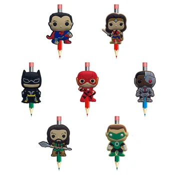 

100pcs/lot Hot Sale Classic Cartoon Figure PVC Pen Caps Pencil Topper Office Stationery School Supply Straw Accessory Gift Kids