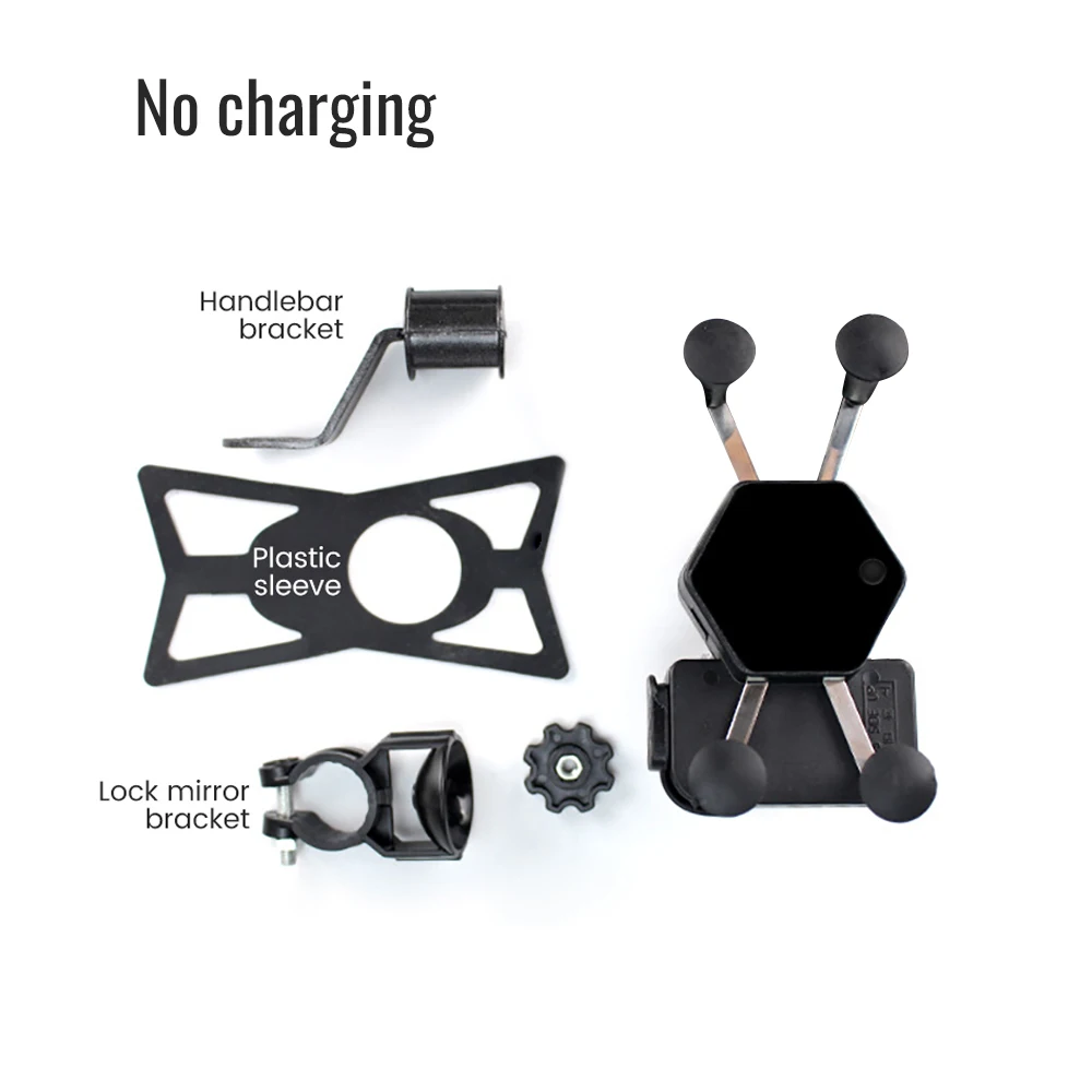 AOSHIKE 12V 24V мотоциклов мобильного телефона держатель для велосипеда с USB Зарядное устройство Тип розетки мобильного телефона кронштейн для samsung Galaxy - Цвет: no  charger