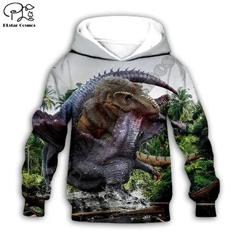 Kids hoodies Для малышей и детей постарше, футболка, одежда для девочек, мальчик, сын мультфильм Динозавр юркского периода принт 3D толстовки с капюшоном/застежки-молнии/Футболка Пуловер для малышей штаны K14 - Цвет: Kids hoodies