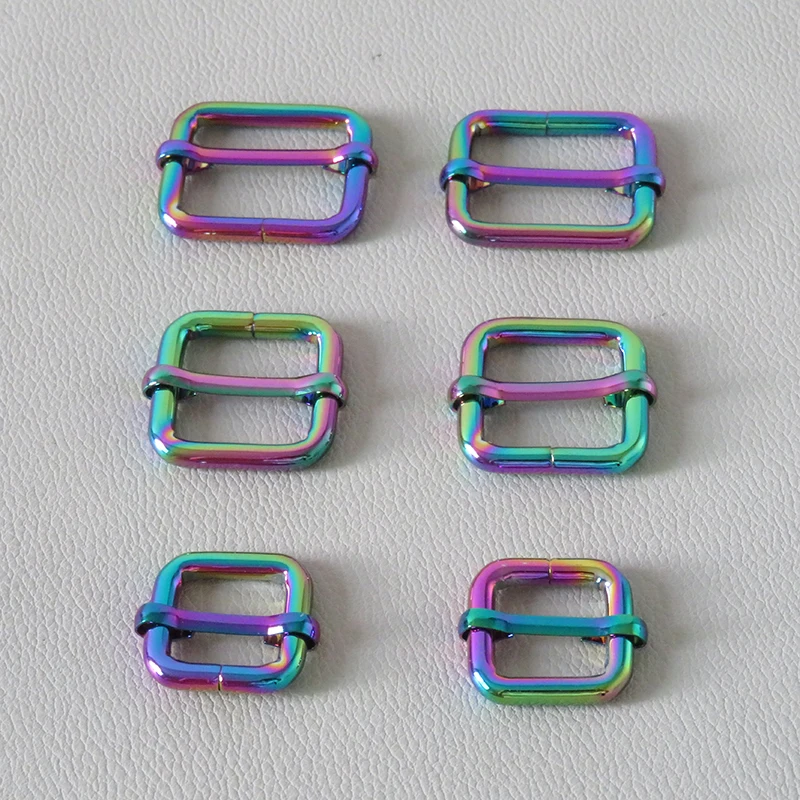 

10Pcs/Lot Bag Backpack Handbag Straps Loop Metal Adjuster Buckle Webbing Slider for Dog Pet Collar Garment Clasp Accessories