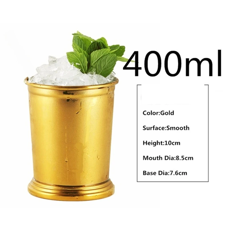 JJWP080900003 TTLIFE 400 мл 304 нержавеющая сталь Julep чашка Mojito Mint Julep чашка для коктейлей кружка из меди в Москву мул пивная чашка посуда для напитков функциональная чашка - Цвет: JJWP080900003