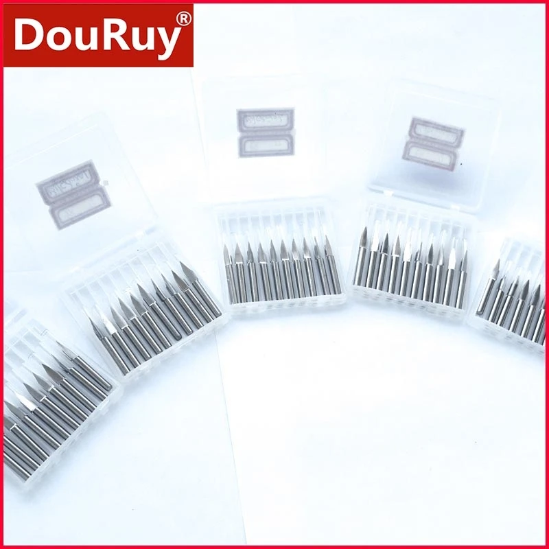 

10PCS 3.175mm flat bottom engraving bits router bit engraving tool solid carbide bottom v groove machine or cutter blade