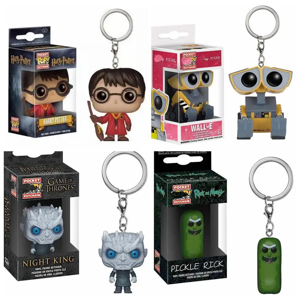 50 шт./партия Funko pop Harri Potter с метлой ночной король стена-E Pickle Rick Коллекционная фигурка кукла ПВХ Карманный брелок игрушка