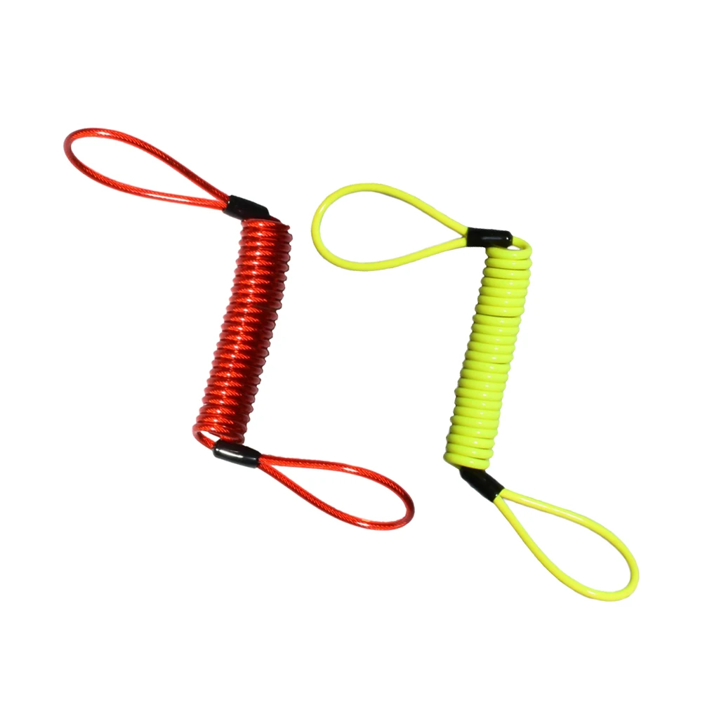 2X 1.5m Anti-Theft Bike Reminder Cord Motorbike Multicolor TPU Disk Lock + Steel Wire