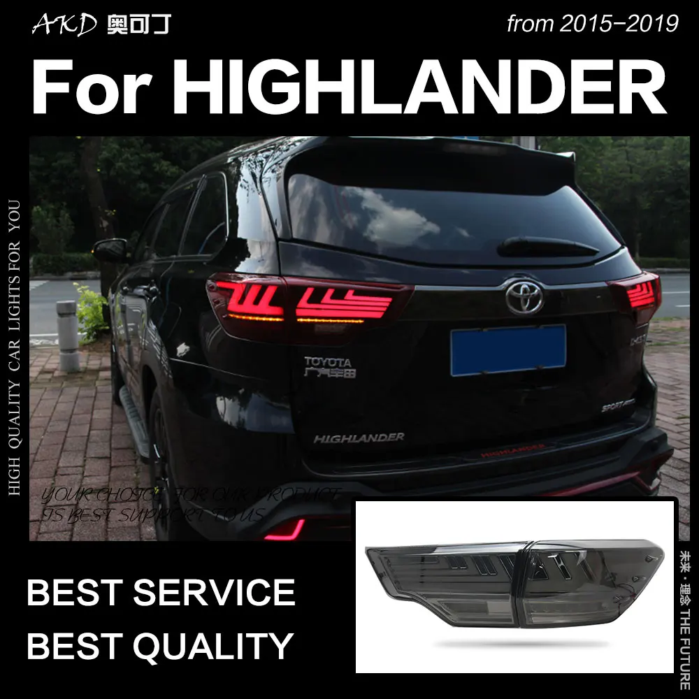 Автомобильный Стайлинг для Toyota Highlander хвост светильник s 2015 светодиодная… Kluger