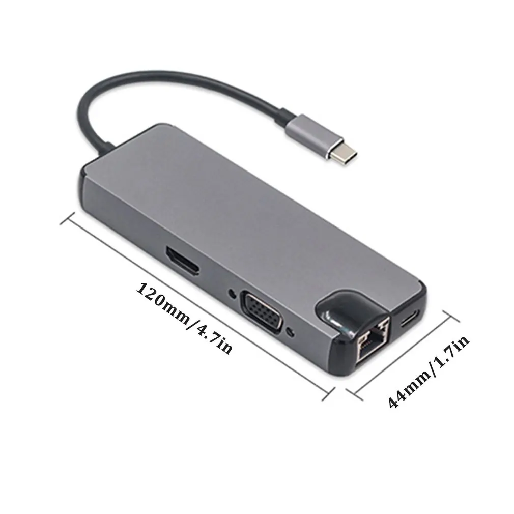  USB Type C to HDMI VGA Gigabit Ethernet Lan RJ45 Adapter for Macbook Air Pro 2018 Type-C USB-C Hub 