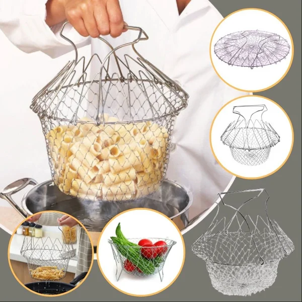 Chef Basket, Stainless Steel Cooking Baskets, Kitchen Pot Strainer