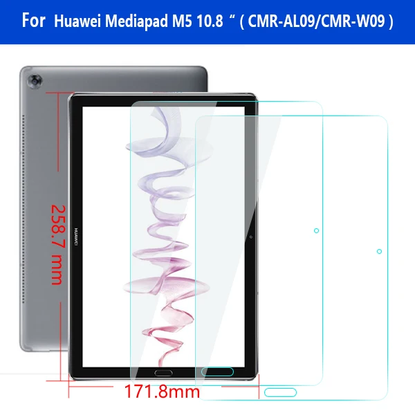 HWM5108GHM2 Tempered Glass for Huawei Mediapad M5 10.8 M5 LITE 10 Screen Protector Film for Mediapad T5 10 T3 10 Tablet Glass - Color: HWM5108GHM2