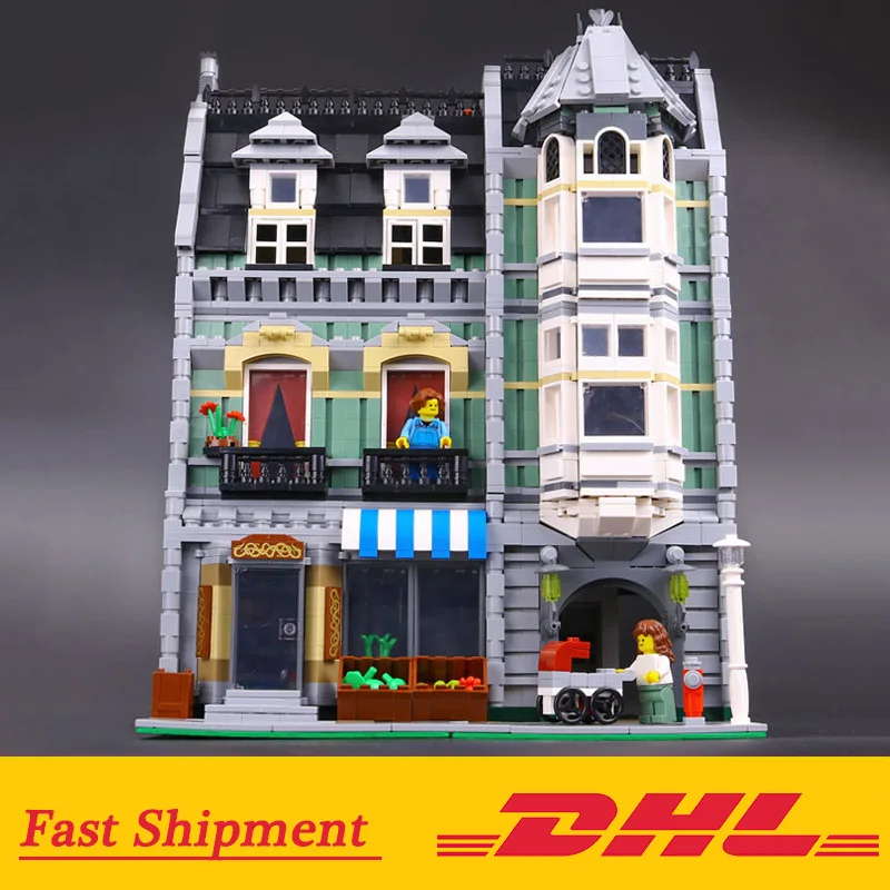 

DHL City Street view 15008 Green Grocer Compatible with Legoings 10185 Model Building Blocks Bricks Educational toy for children