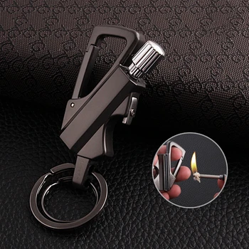 

New Creative million matches kerosene lighter with multifunctional keychain outdoor waterproof portable beer bottle opener