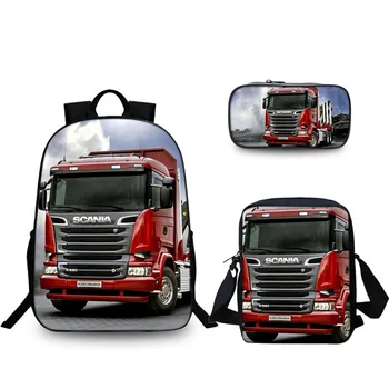 

3PCS/SET Scania Student Backpack For Notebook 3D Printing School Bags For Teenagers Men Fashion Large Capacity Mochila Feminina