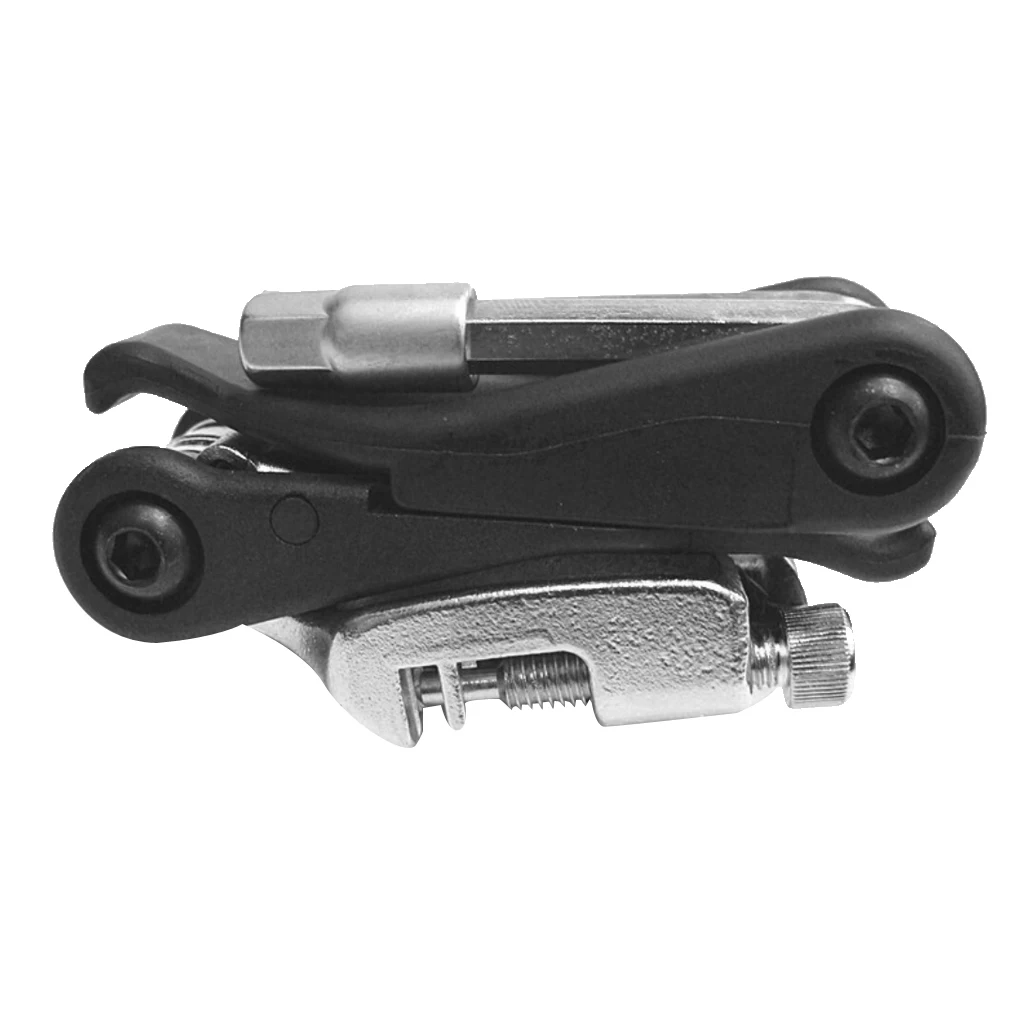 Portable Bicycle Repair Multitool Kit with Chain Breaker/Hex Keys/Spanner/Screwdriver Multifunction Bike Tools