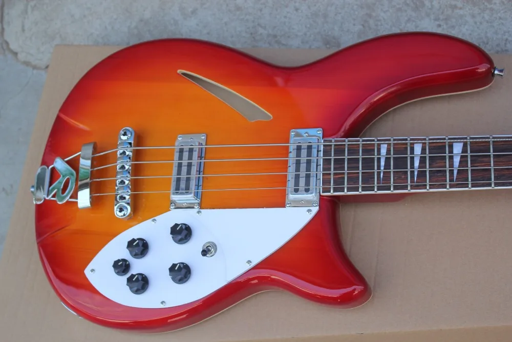 Новинка 2018 фабрика и 4 струны Rickenback 360 электрическая басовая Cherryred струнная Ricken 330