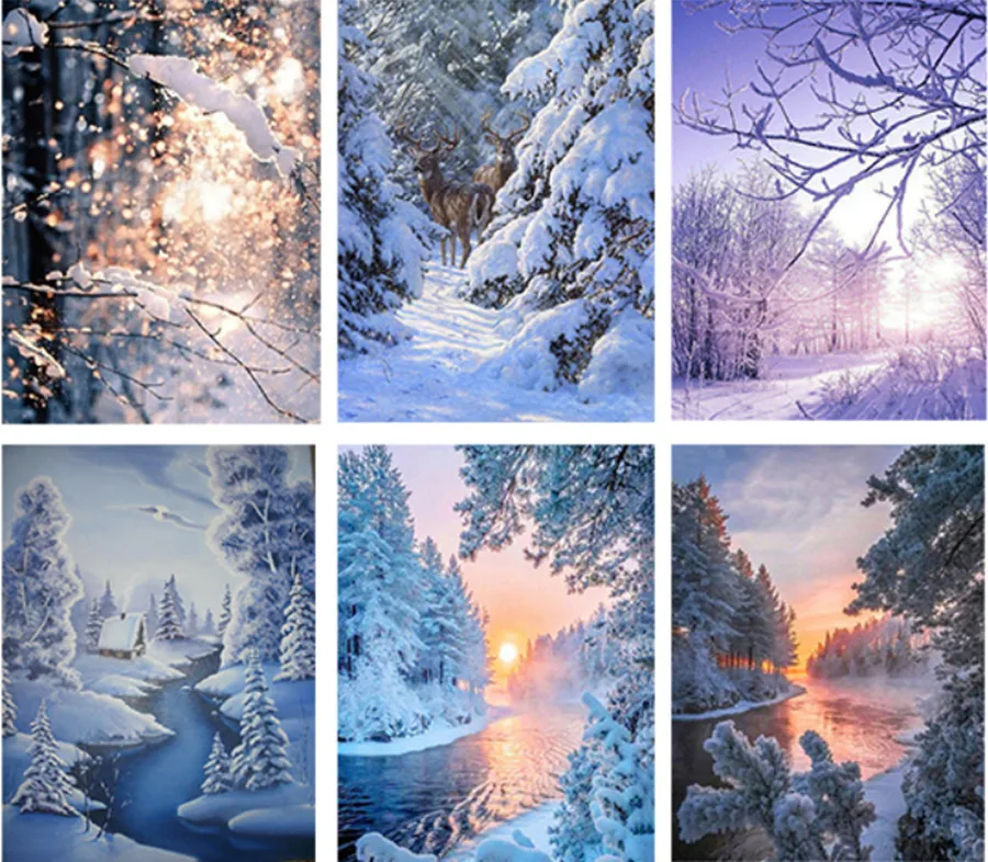 

DIY Diamond Embroidery Winter Landscape Diamond Painting Home Decoration birthday present