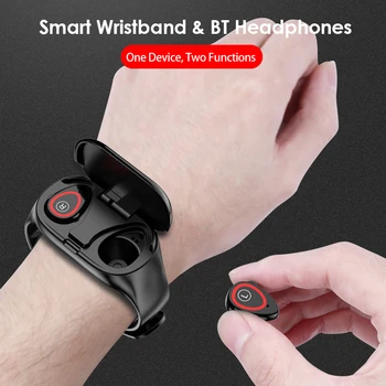 

2-In-1 Smart Watch with TWS Earbuds Fitness Tracker Step Calorie Counter ActivityTracker Heart Rate Blood Pressure Monitor